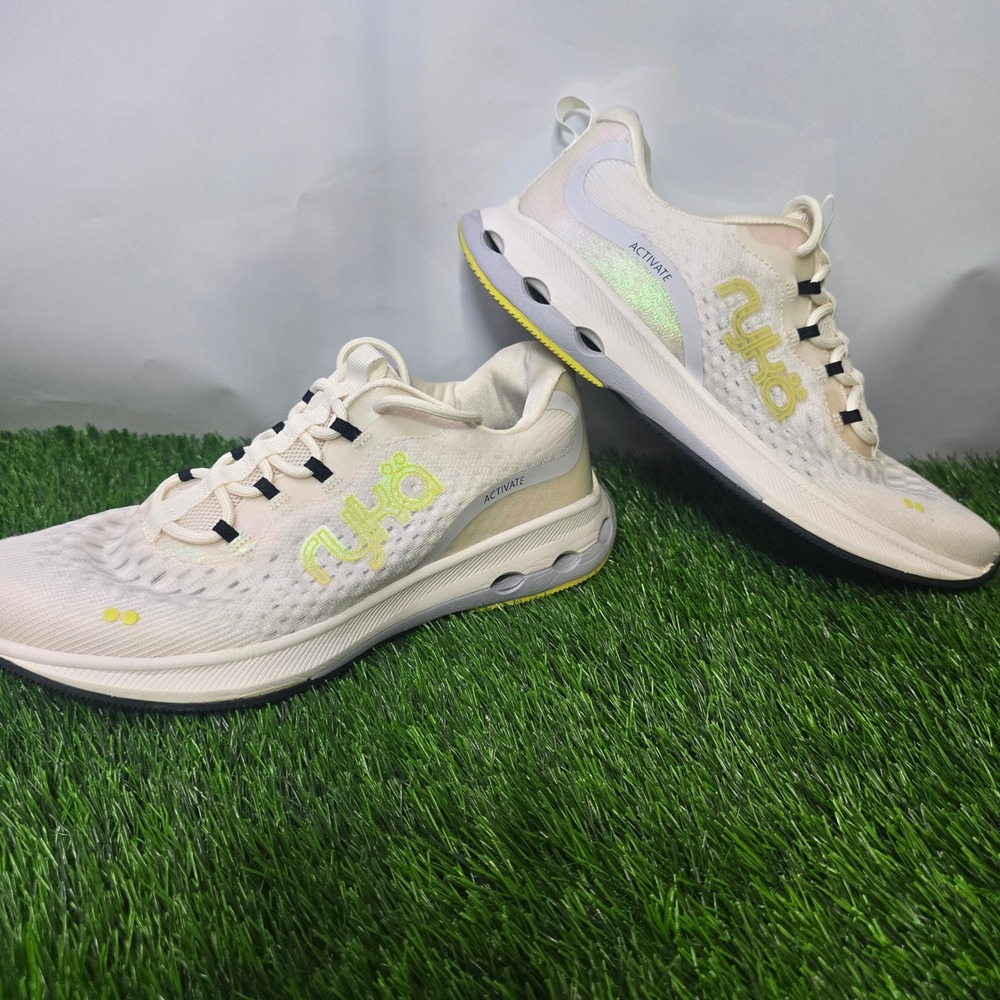 Ryka 9 M Cream Activate Walking Sneakers Womens RE-ZORB LITE Mesh Shoes